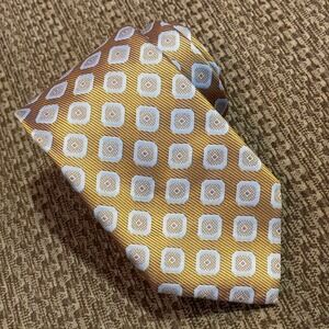 GEOFF NICHOLSON Mens Silk Jacquard Geometric Pattern Tie Made in Italy